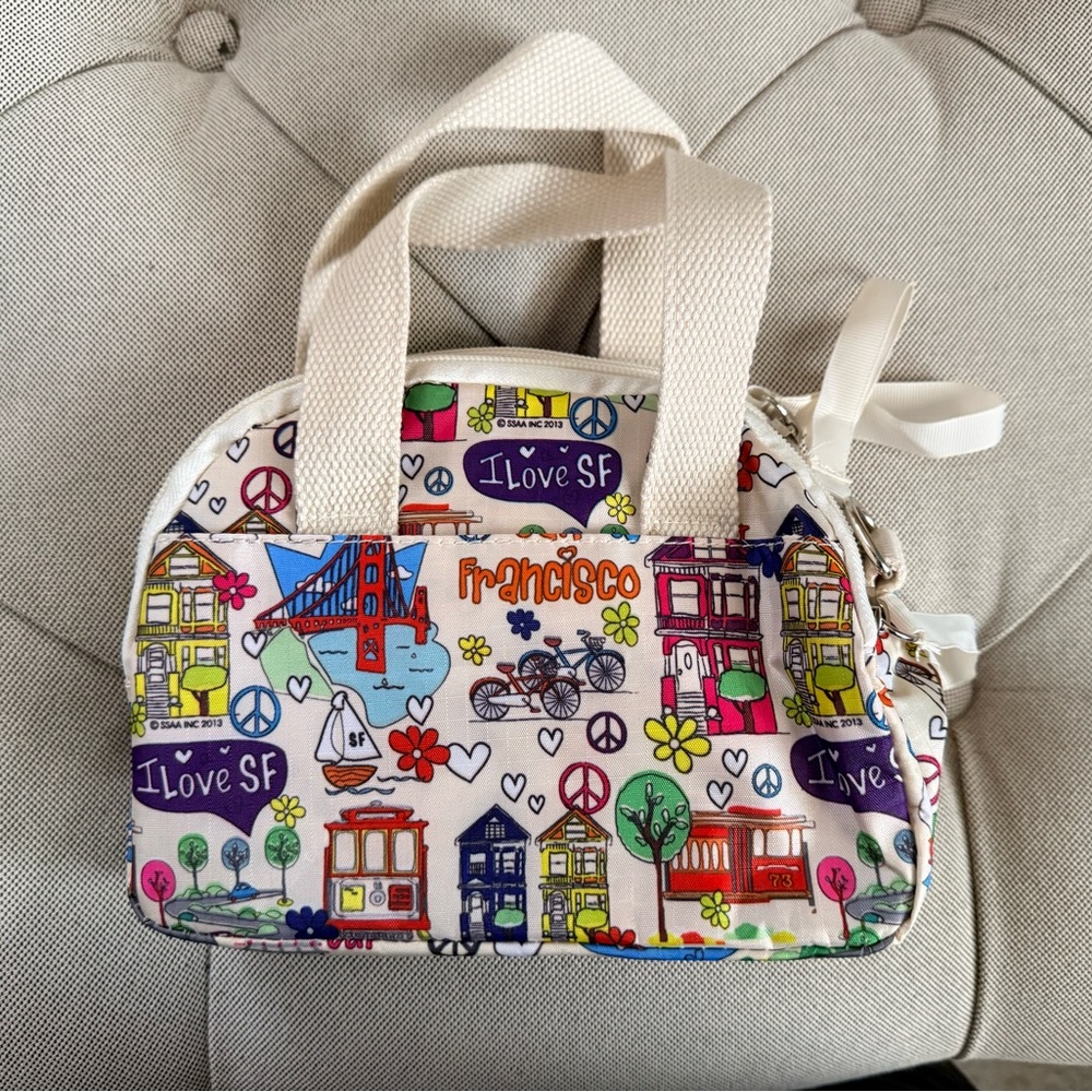 Colorful San Francisco Print Handbag